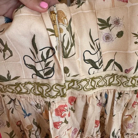 Agua Bendita Cream Floral Mini Dress - Picture 8 of 9